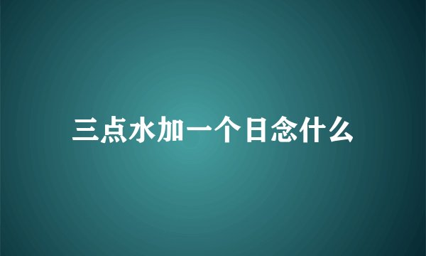 三点水加一个日念什么