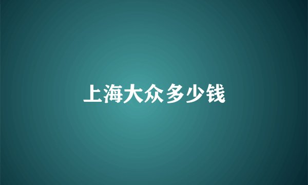 上海大众多少钱