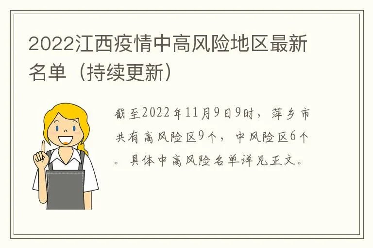 2022江西疫情中高风险地区最新名单（持续更新）