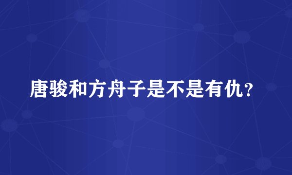 唐骏和方舟子是不是有仇？