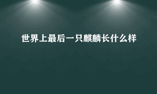 世界上最后一只麒麟长什么样