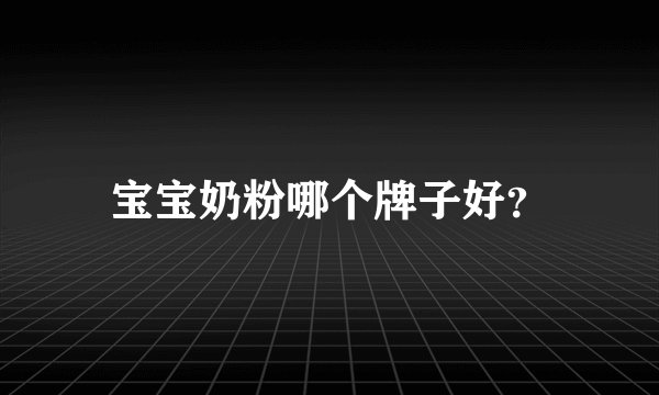 宝宝奶粉哪个牌子好？