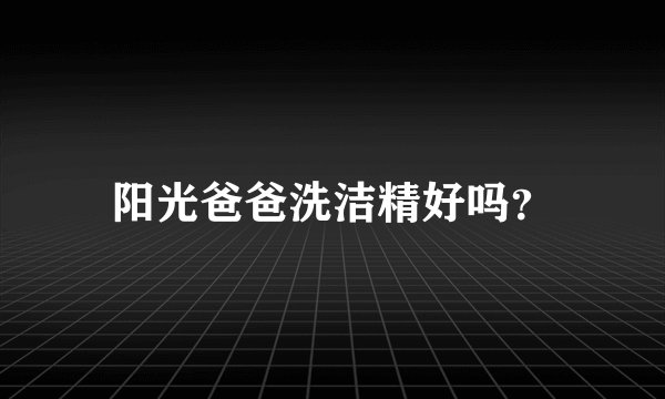 阳光爸爸洗洁精好吗？