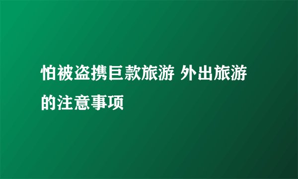 怕被盗携巨款旅游 外出旅游的注意事项
