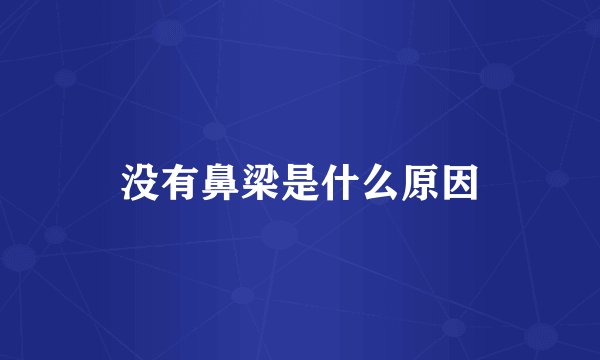没有鼻梁是什么原因