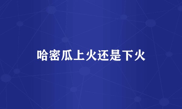 哈密瓜上火还是下火
