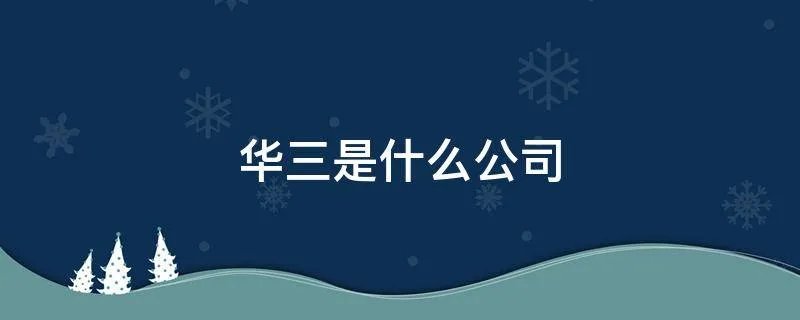 华三是什么公司