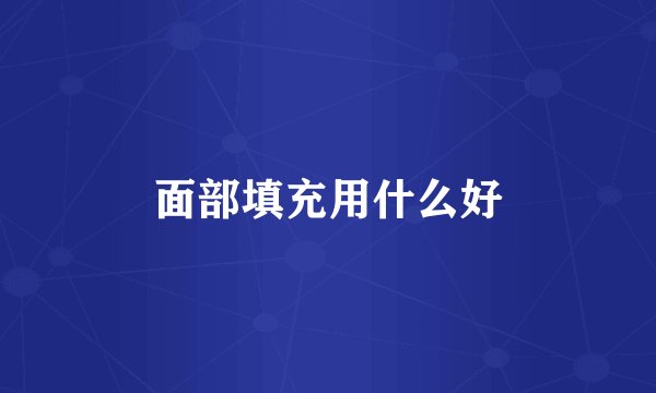 面部填充用什么好