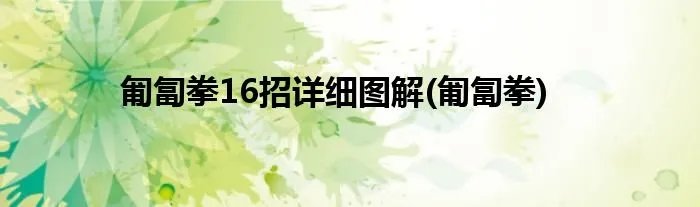 匍匐拳16招详细图解(匍匐拳)