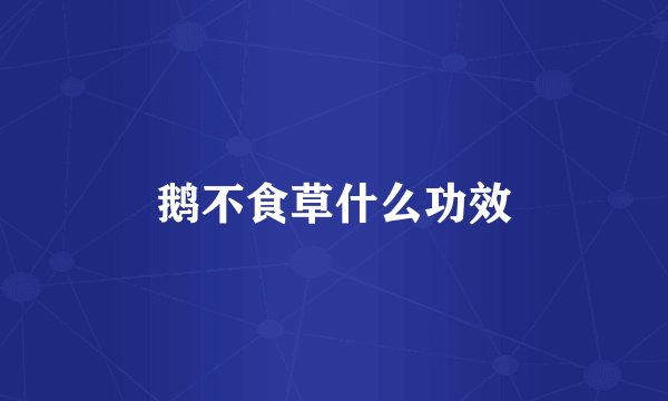 鹅不食草什么功效