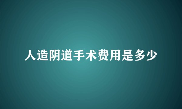 人造阴道手术费用是多少