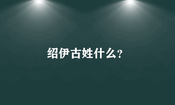 绍伊古姓什么?
