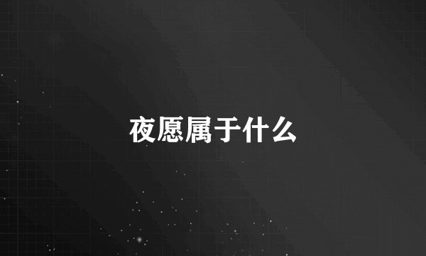 夜愿属于什么