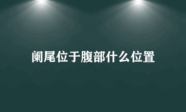 阑尾位于腹部什么位置