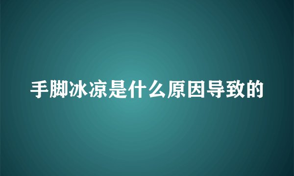 手脚冰凉是什么原因导致的