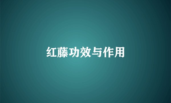 红藤功效与作用