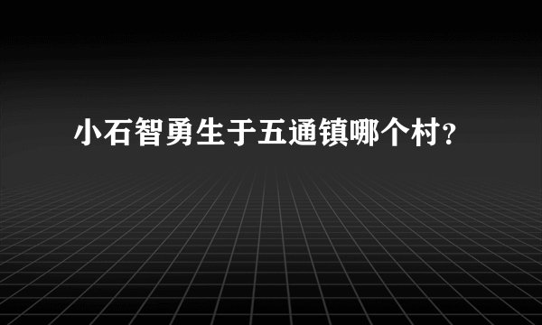 小石智勇生于五通镇哪个村？
