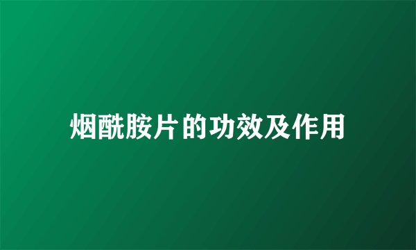 烟酰胺片的功效及作用