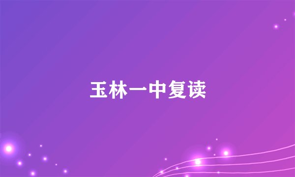 玉林一中复读
