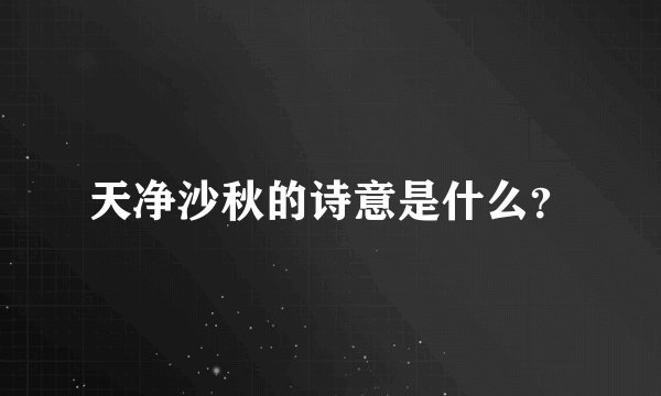 天净沙秋的诗意是什么？