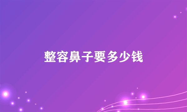 整容鼻子要多少钱