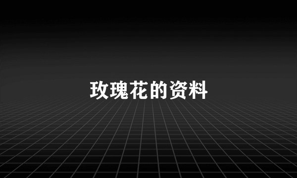 玫瑰花的资料