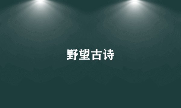 野望古诗