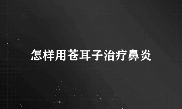 怎样用苍耳子治疗鼻炎