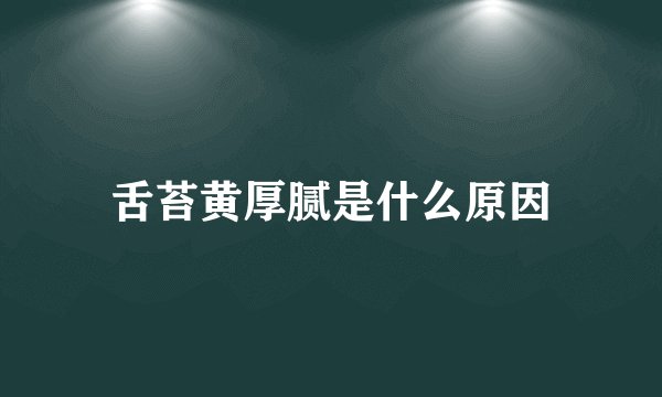 舌苔黄厚腻是什么原因