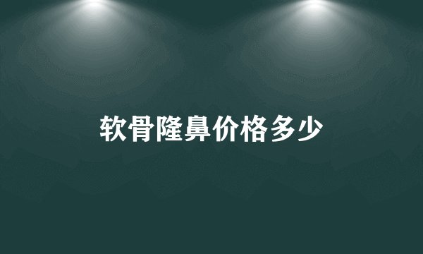 软骨隆鼻价格多少