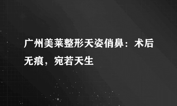 广州美莱整形天姿俏鼻:术后无痕,宛若天生