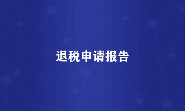 退税申请报告