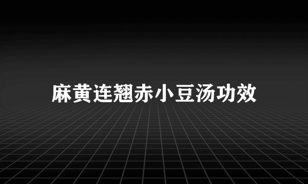 麻黄连翘赤小豆汤功效