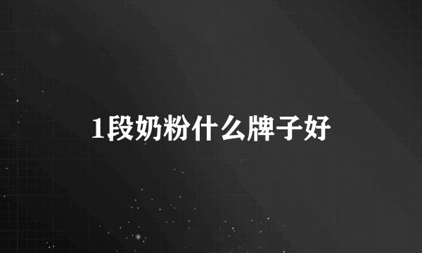 1段奶粉什么牌子好