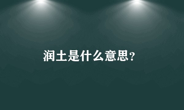 润土是什么意思?