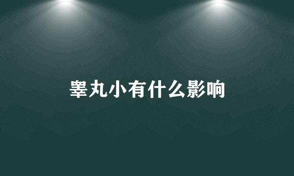 睾丸小有什么影响