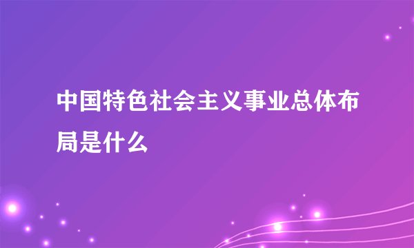 中国特色社会主义事业总体布局是什么