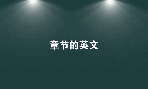 章节的英文