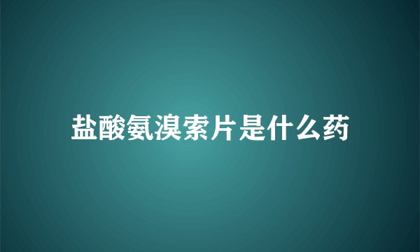 盐酸氨溴索片是什么药