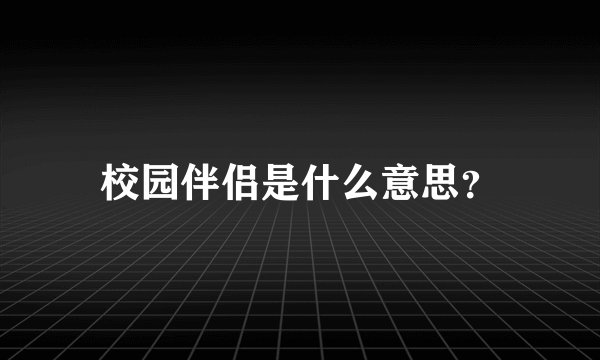 校园伴侣是什么意思？