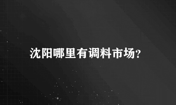 沈阳哪里有调料市场？