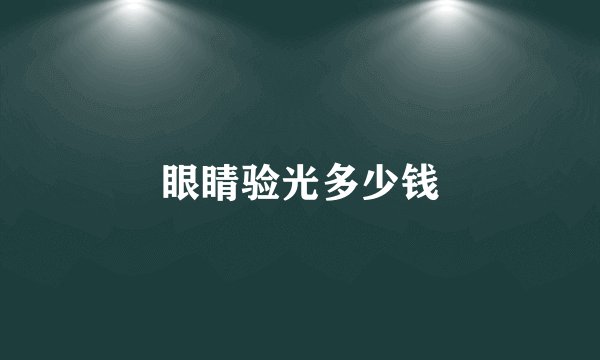 眼睛验光多少钱