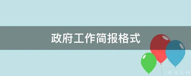 政府工作简报格式