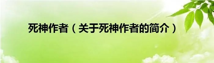 死神作者（关于死神作者的简介）