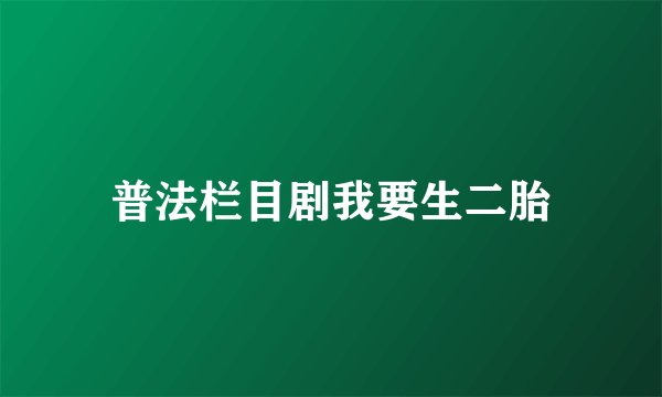 普法栏目剧我要生二胎