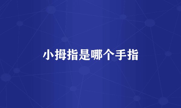 小拇指是哪个手指