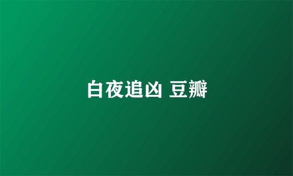 白夜追凶 豆瓣