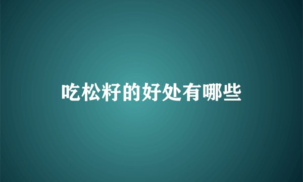 吃松籽的好处有哪些