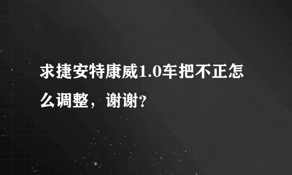 求捷安特康威1.0车把不正怎么调整，谢谢？