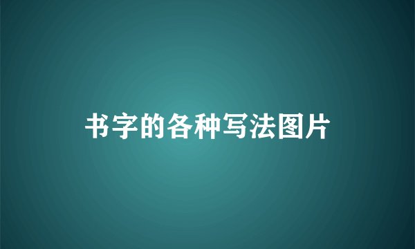 书字的各种写法图片